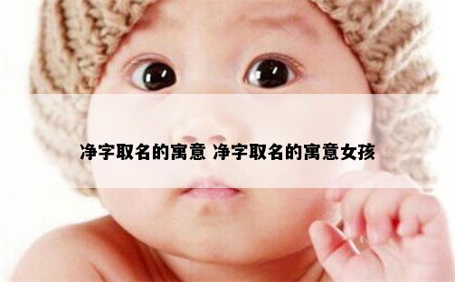 净字取名的寓意 净字取名的寓意女孩