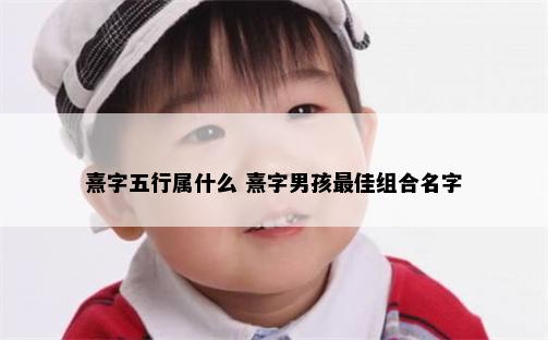 熹字五行属什么 熹字男孩最佳组合名字