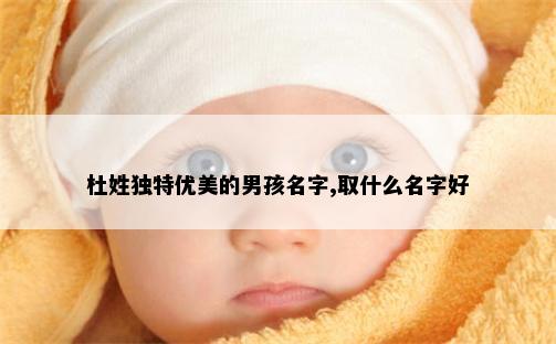 杜姓独特优美的男孩名字,取什么名字好